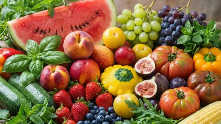 frutas verduras e legumes da estação no verão
